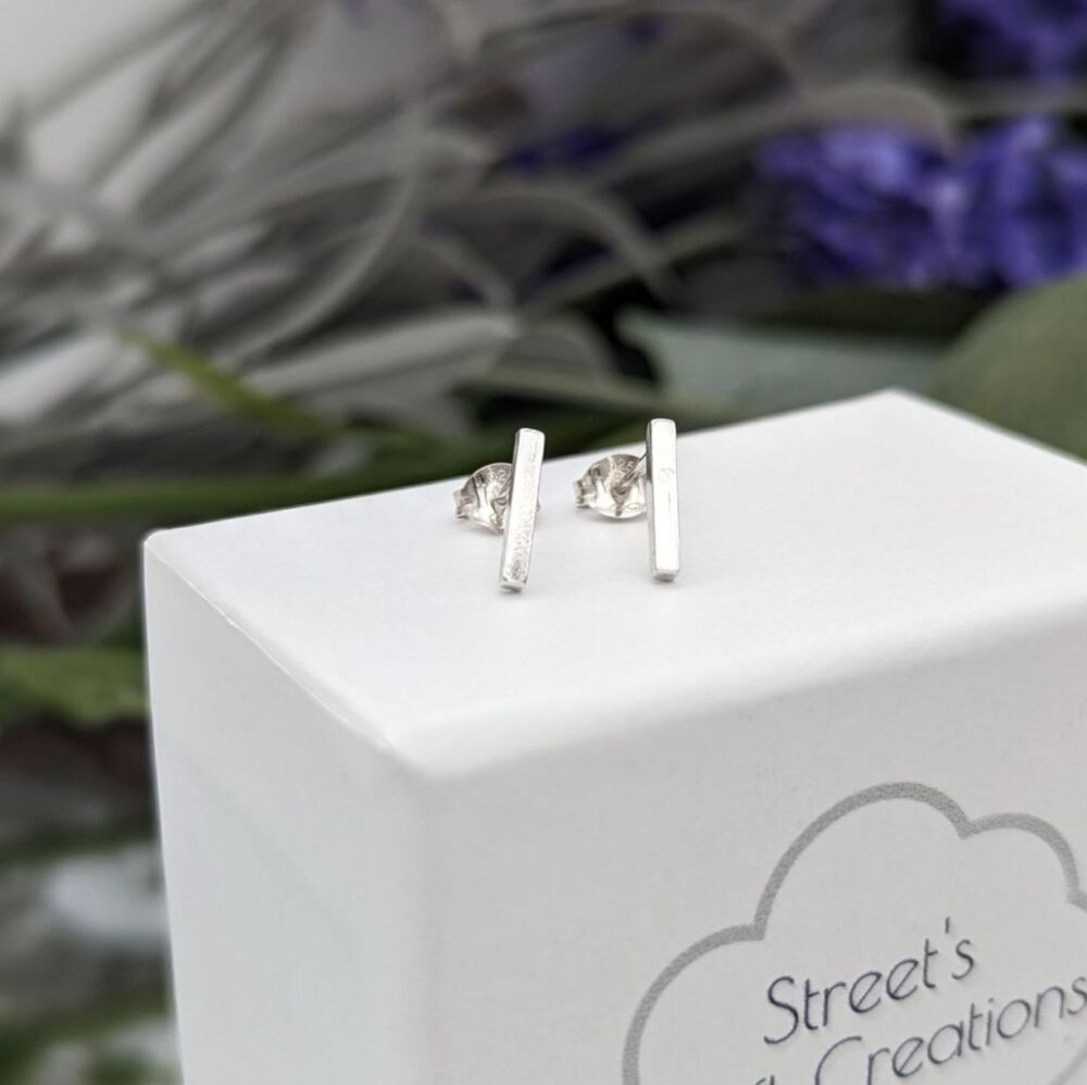 Bar Studs | Silver Earrings