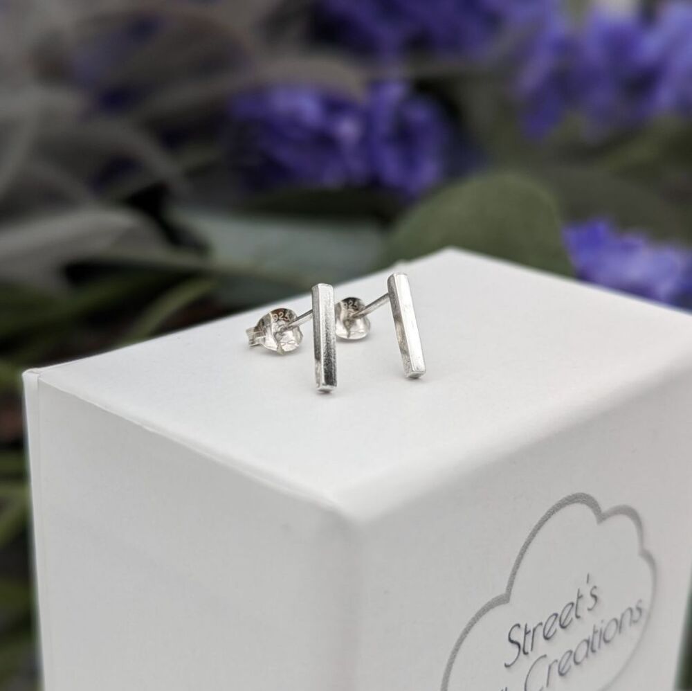 Bar Studs | Silver Earrings