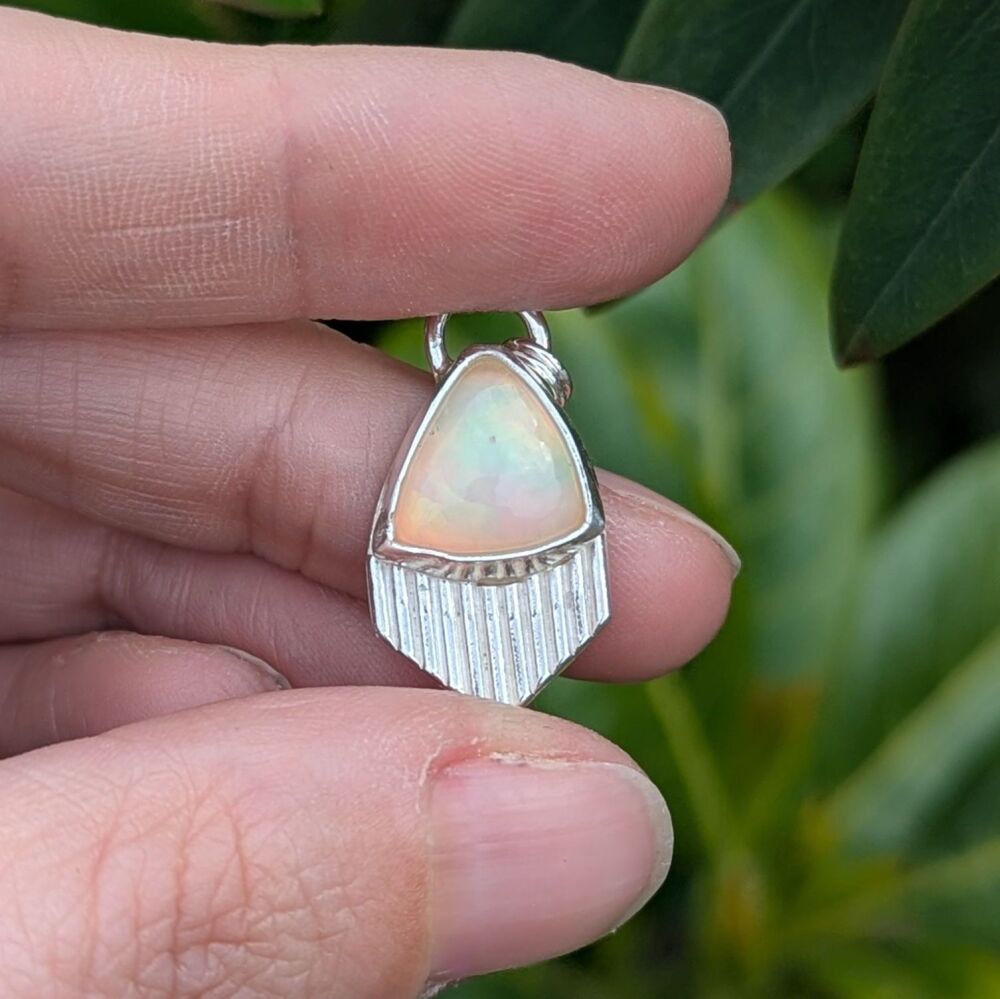 Silver Opal Necklace - Aurora