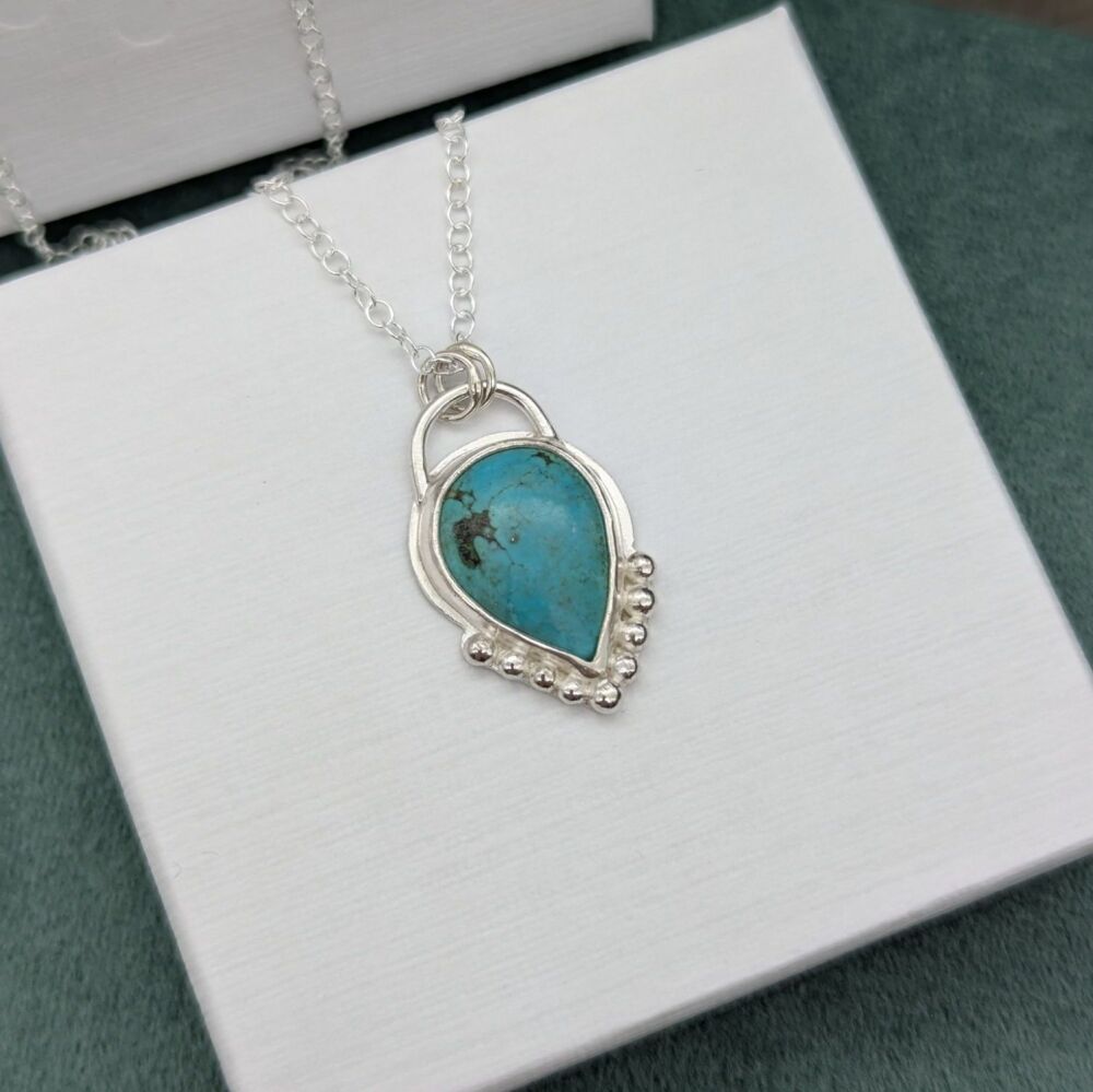 Silver Turquoise Necklace - Ocean’s Whisper