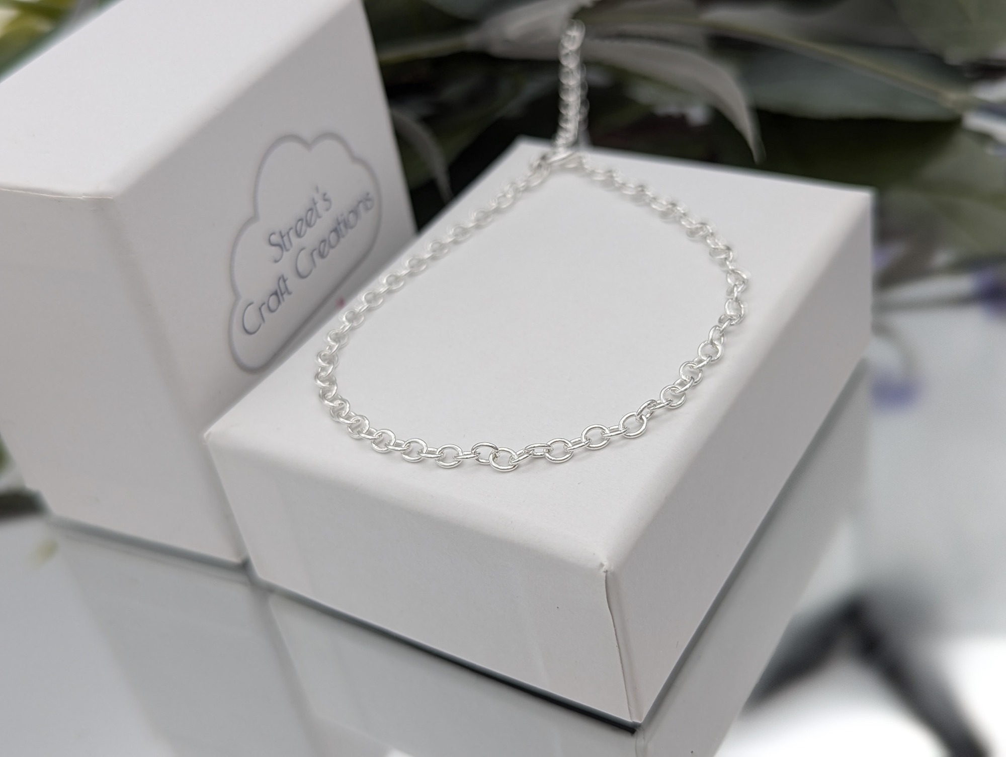 Trace chain silver bracelet