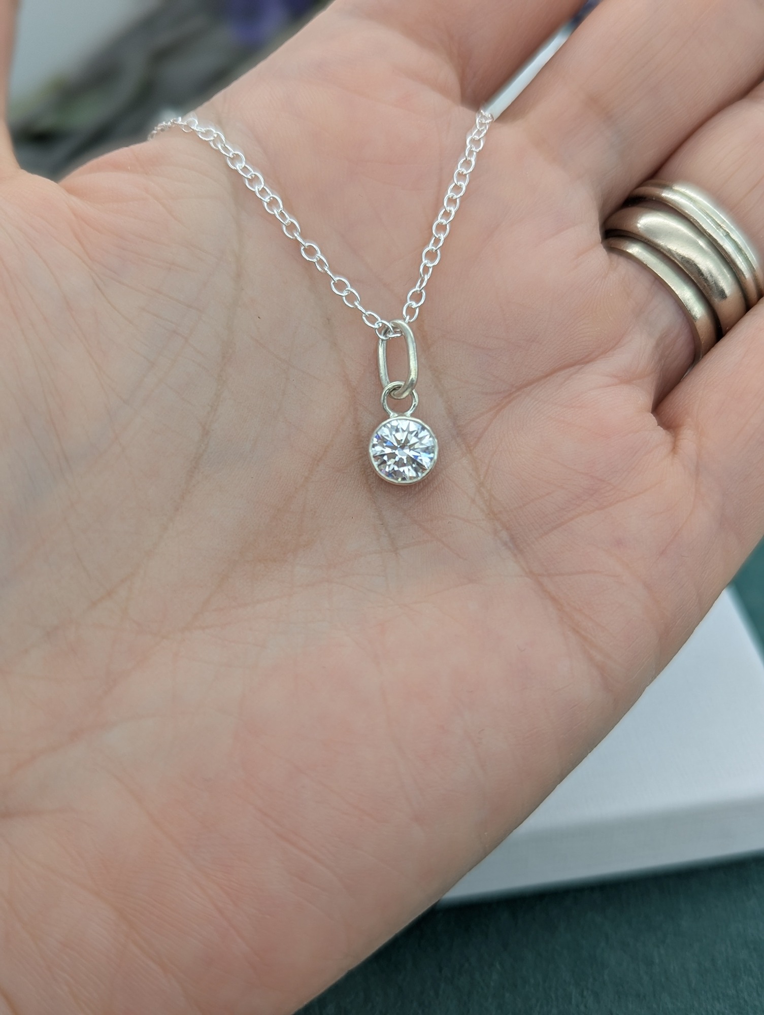 Silver and CZ necklace 