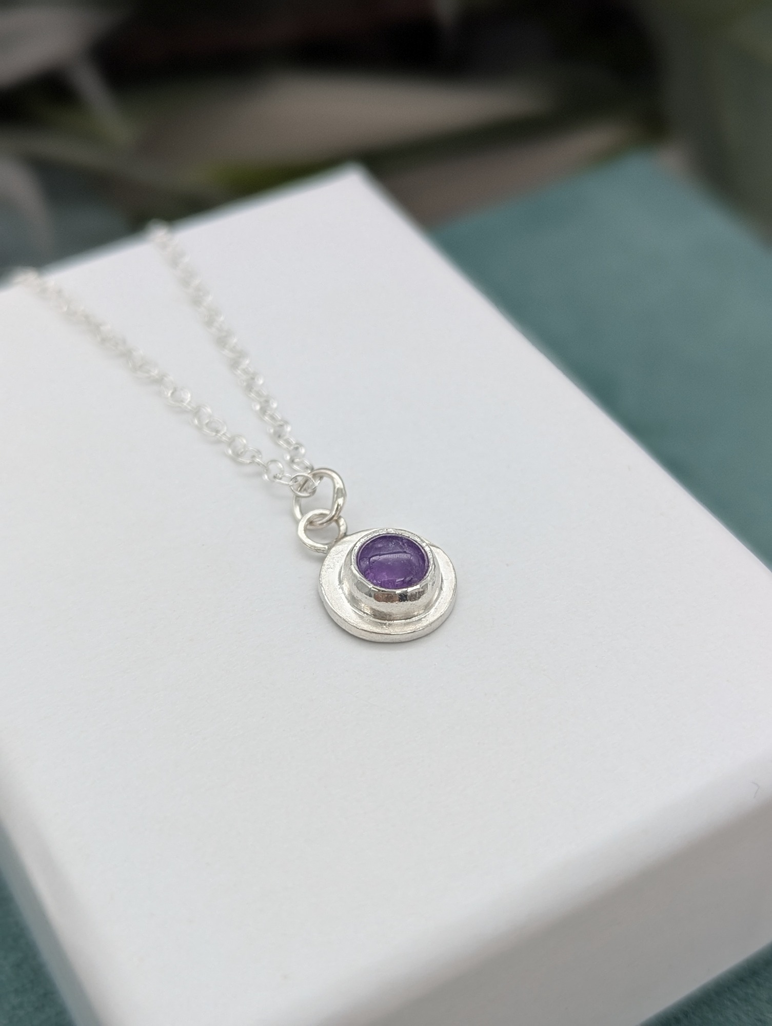 Amethyst Gemstone dot necklace