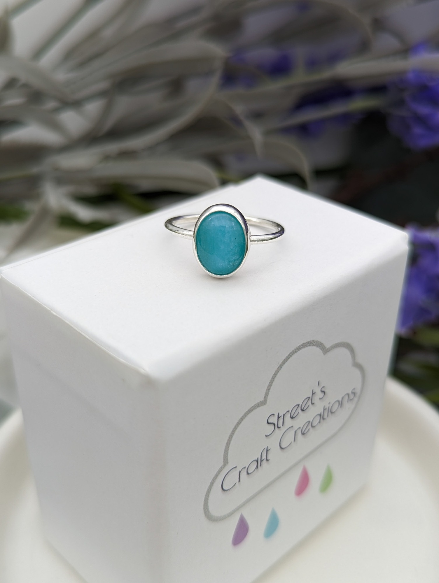 Amazonite and sterling silver gemstone ring