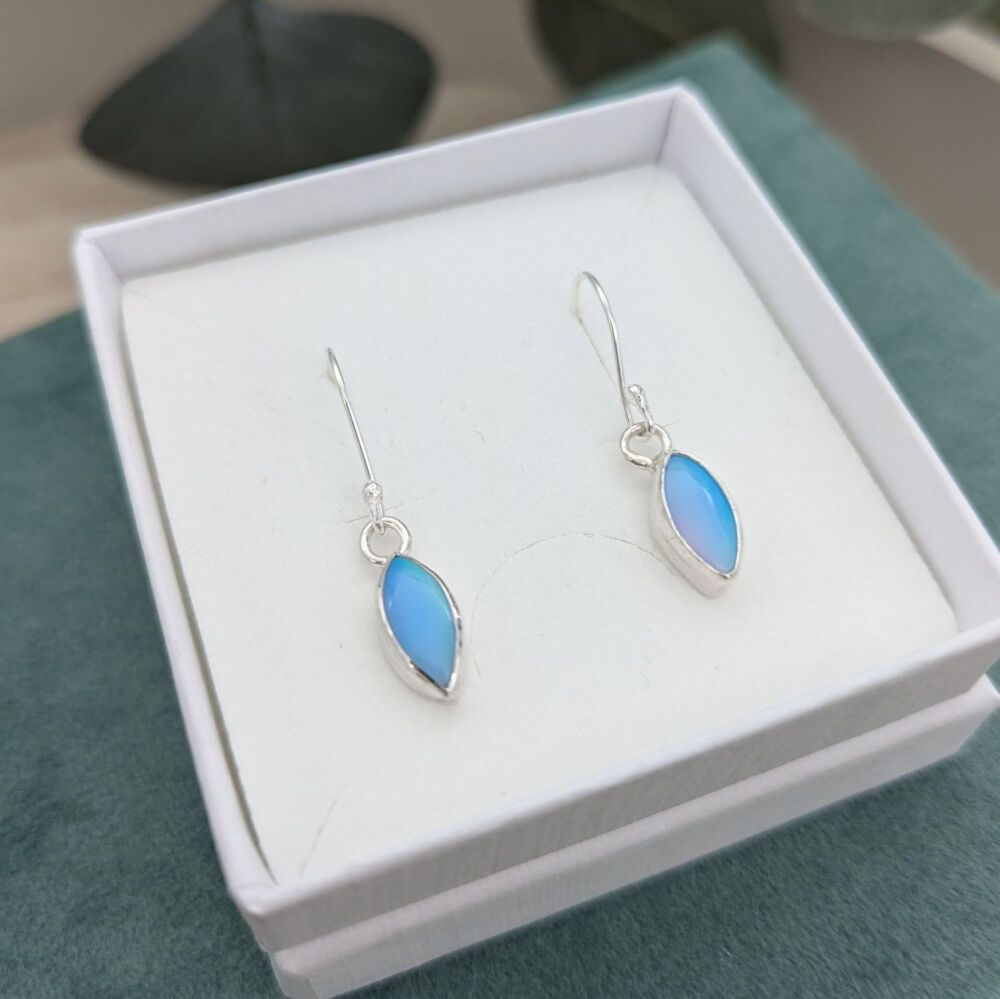 Aurora Opal Earrings - Baby Blue | Silver Earrings