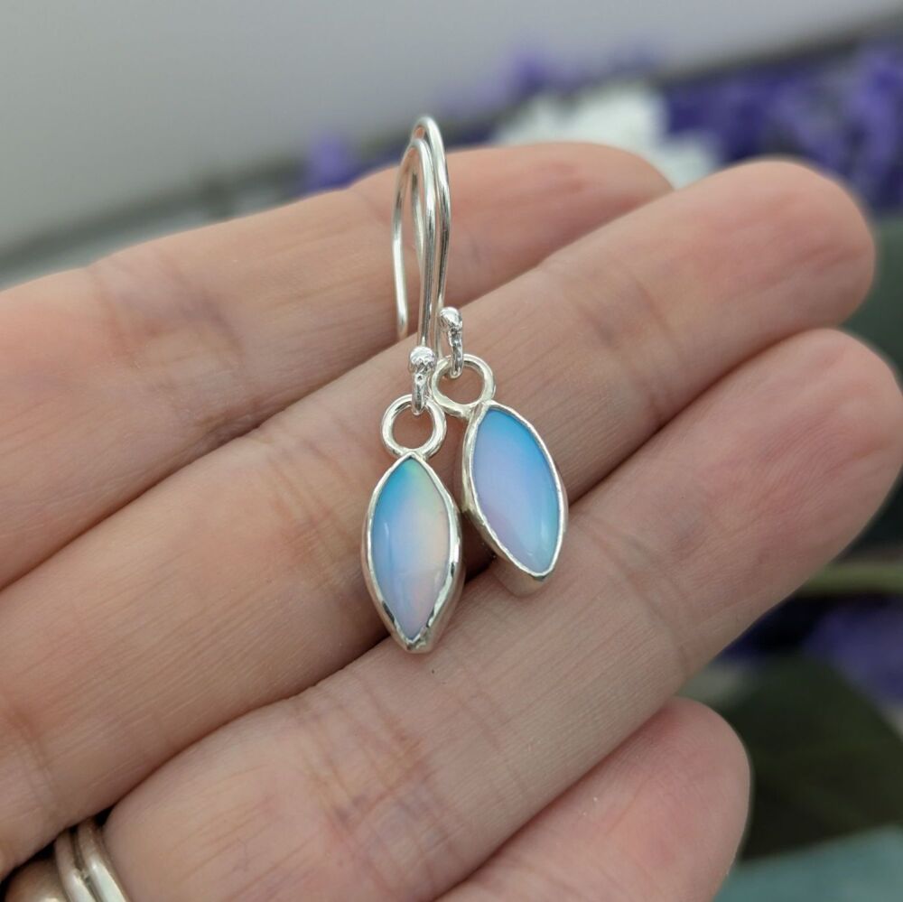 Aurora Opal Earrings - Baby Blue | Silver Earrings