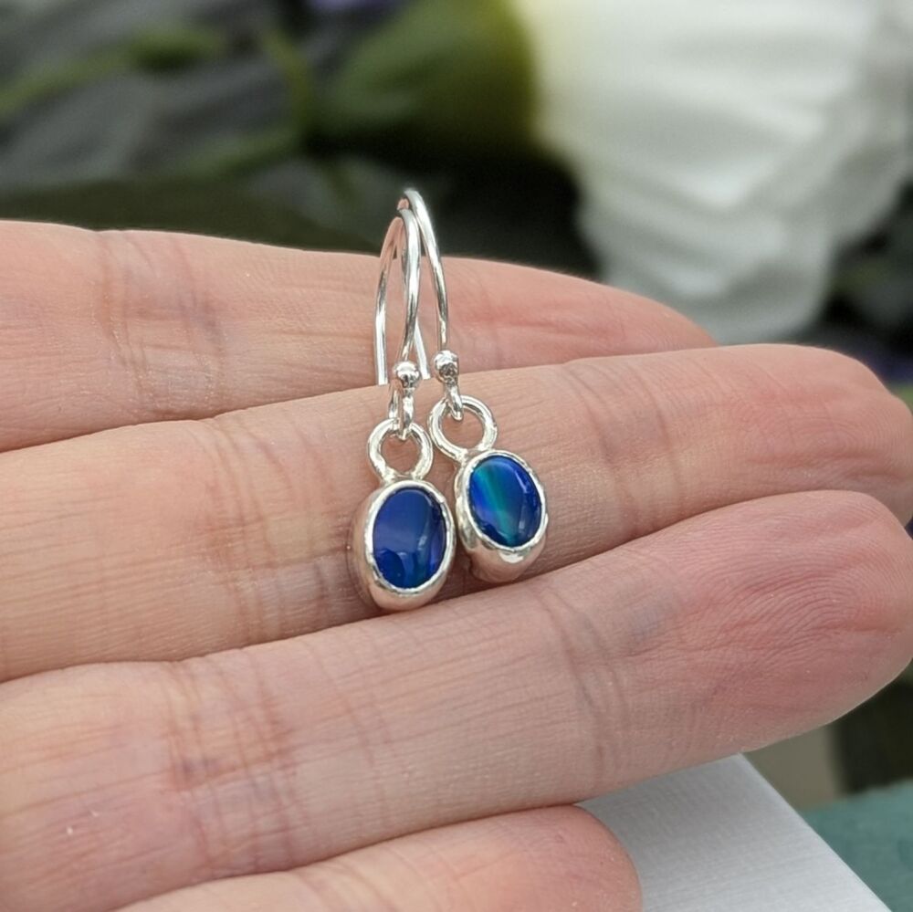 Aurora Opal Earrings - Ocean Blue | Silver Earrings