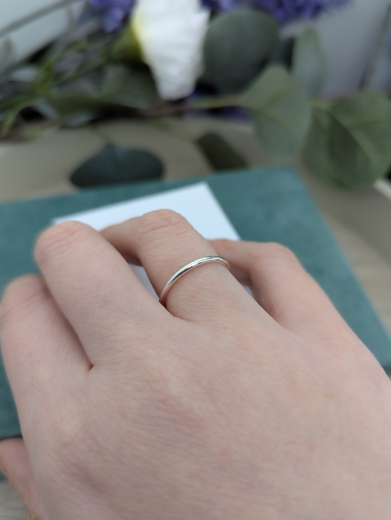 Handmade recycled sterling silver stacking ring 