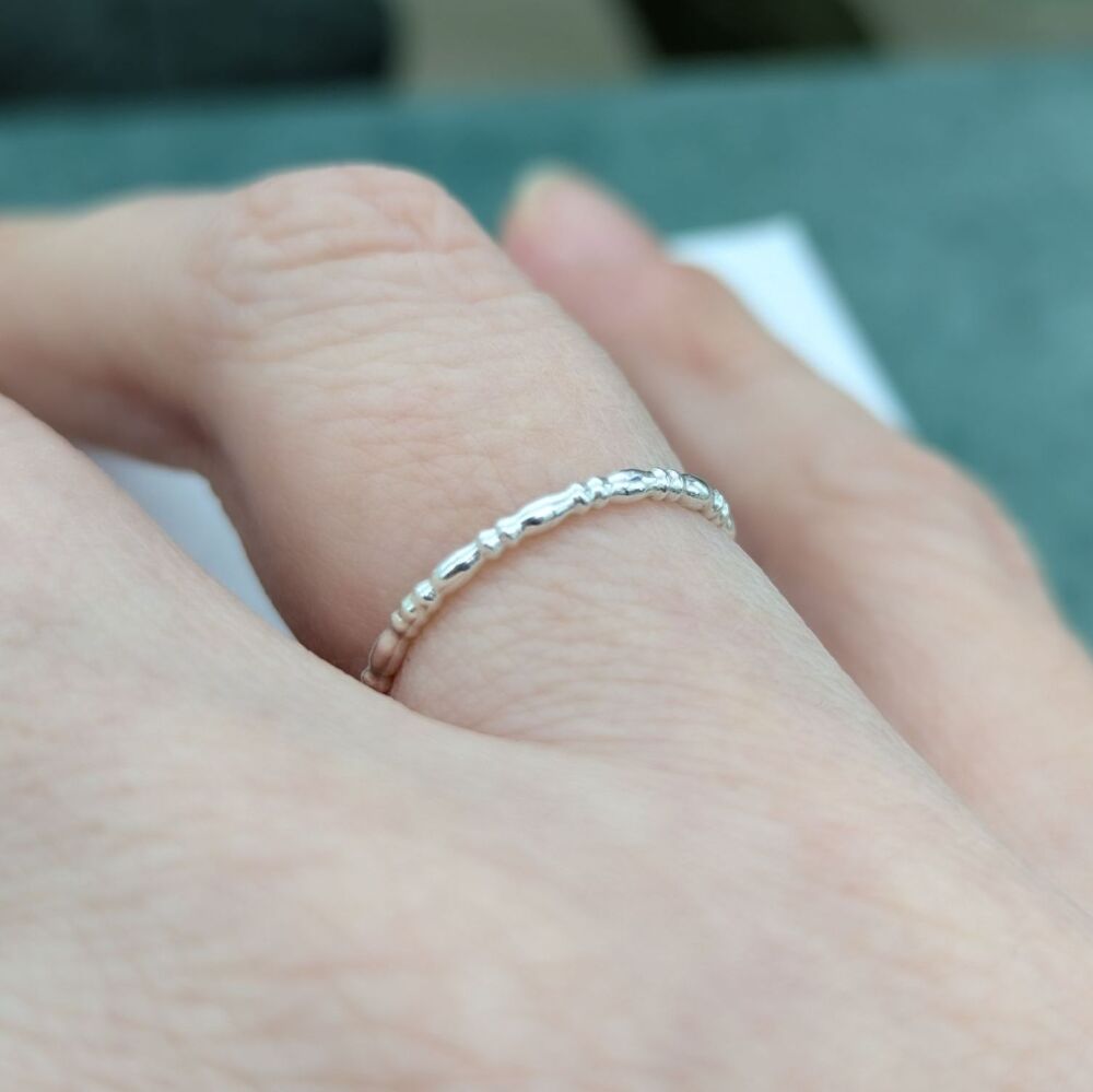 Decorated Silver Stacking Ring | Silver Rings