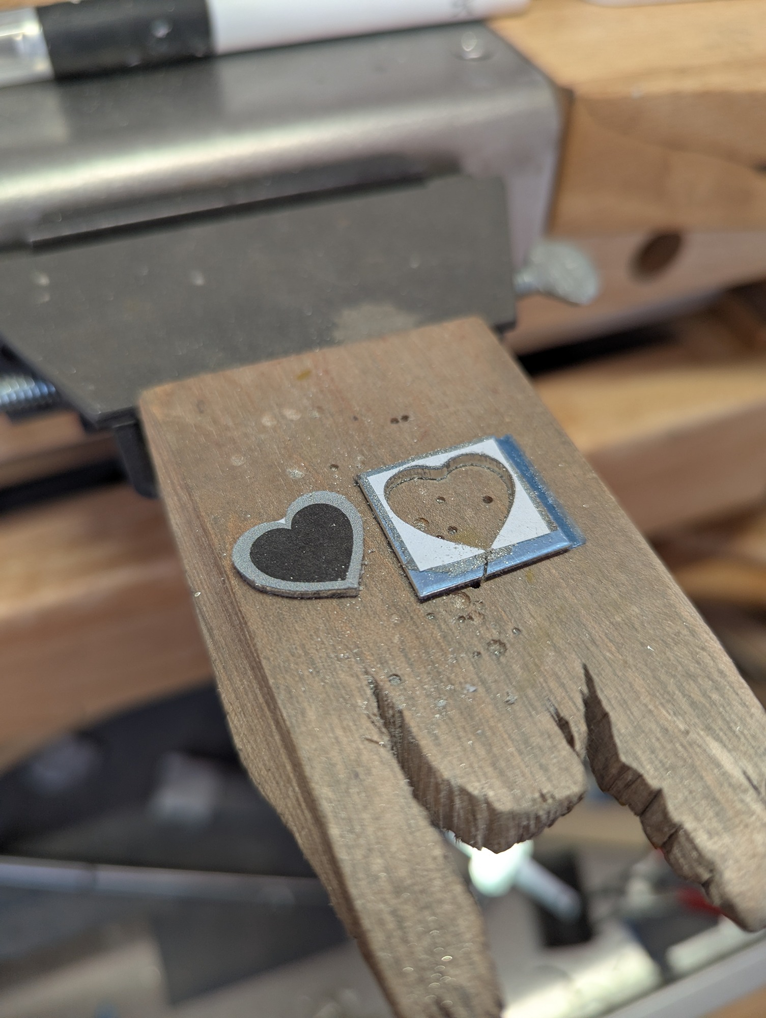 Hand cutting silver sheet