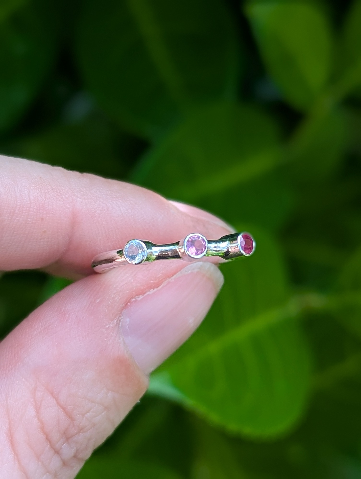 Handmade silver birthstone ring