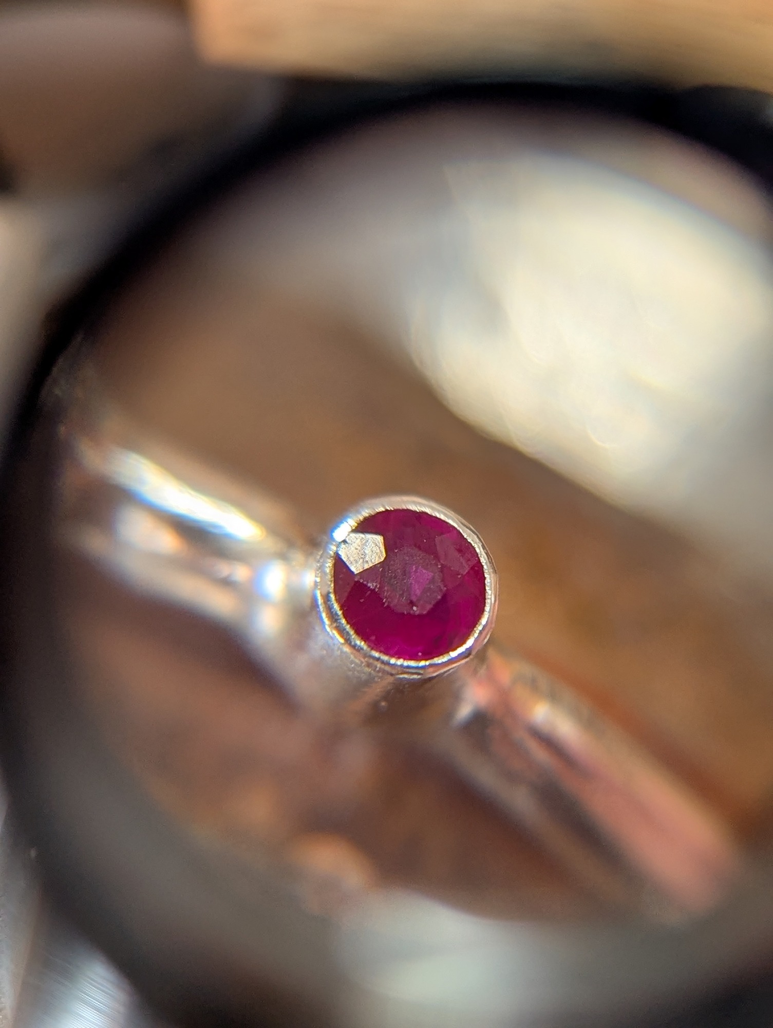 close up of a ruby setting