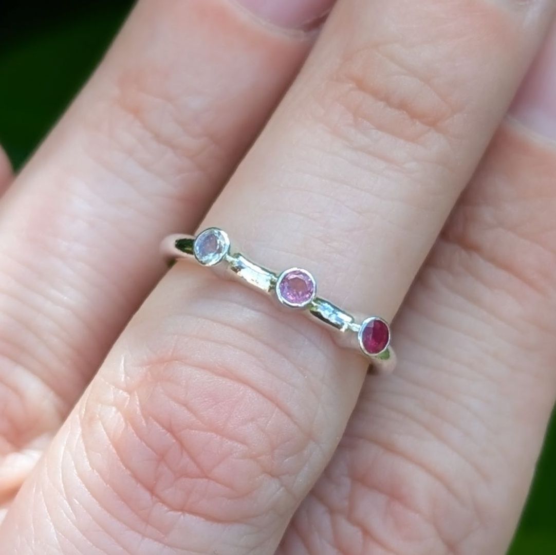 Bespoke 3 Birthstone Ring - Created for a Client