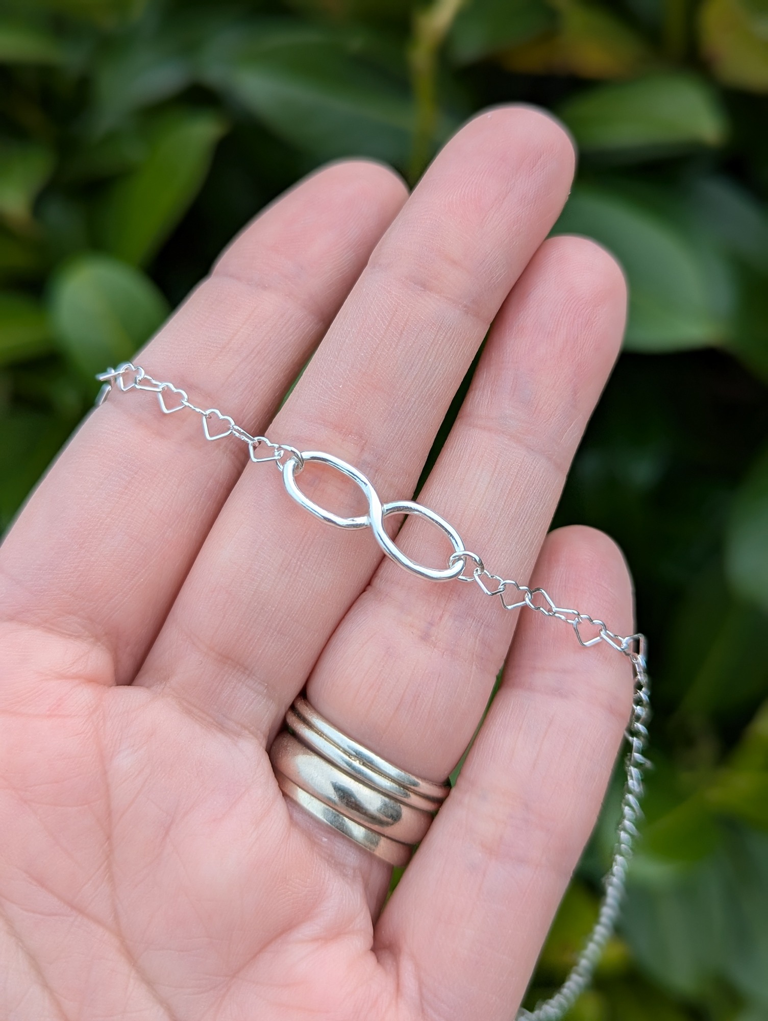 Handmade silver infinity choker