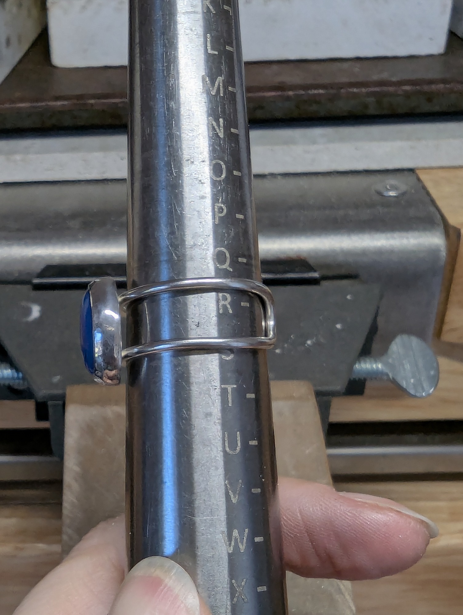 showing the sizing of the ring