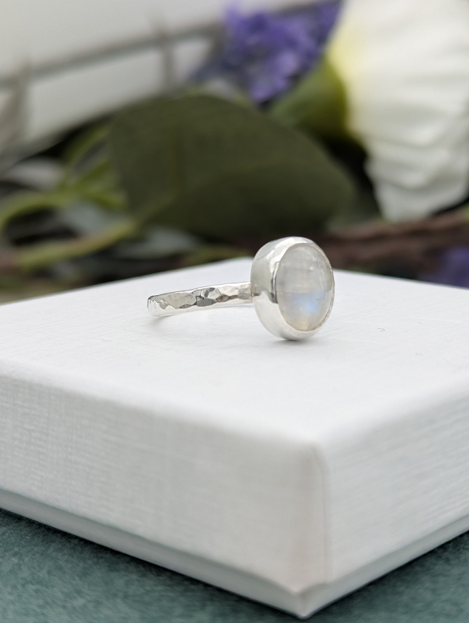 moonstone and silver ring 