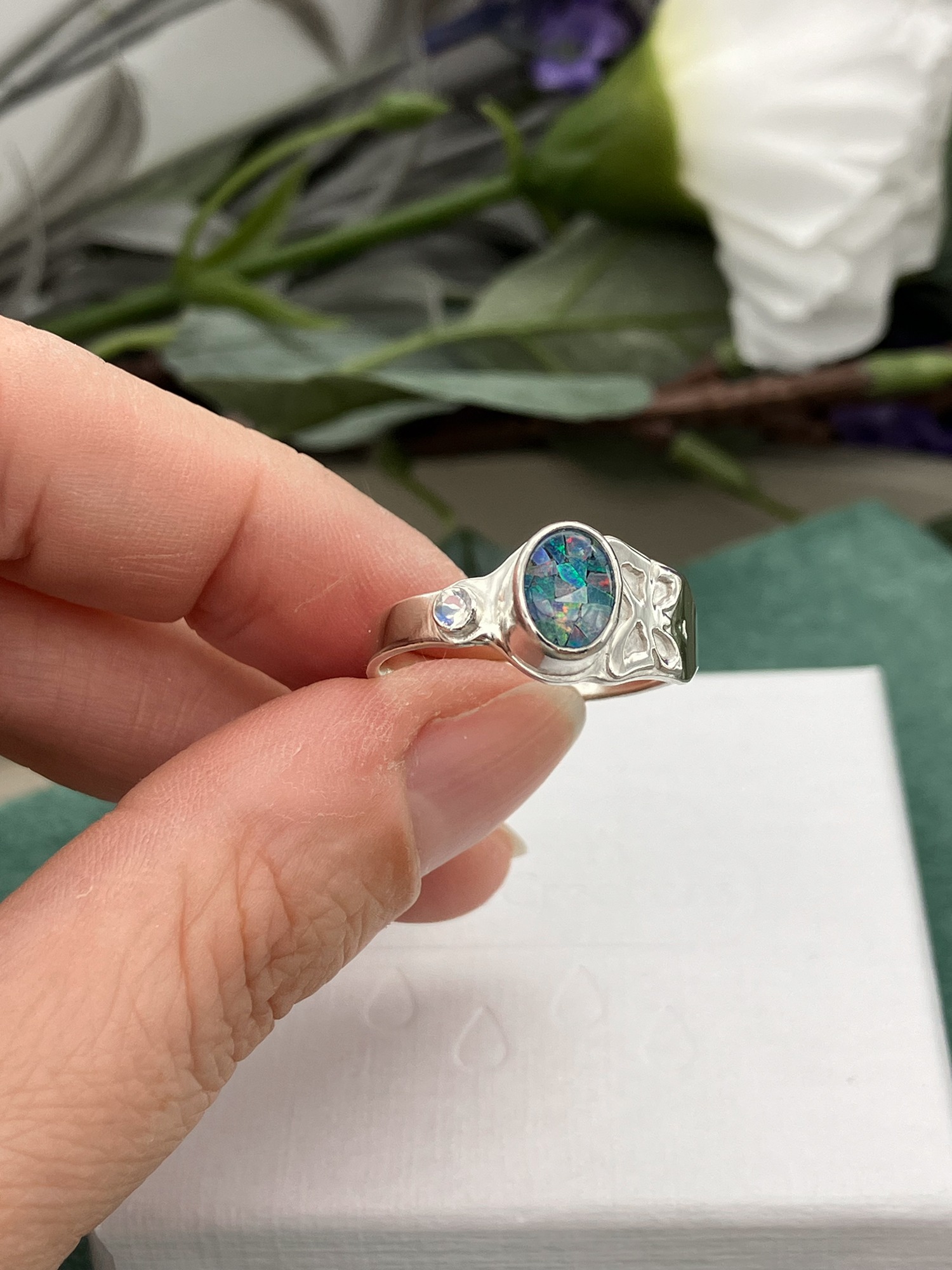 bespoke silver ashes ring