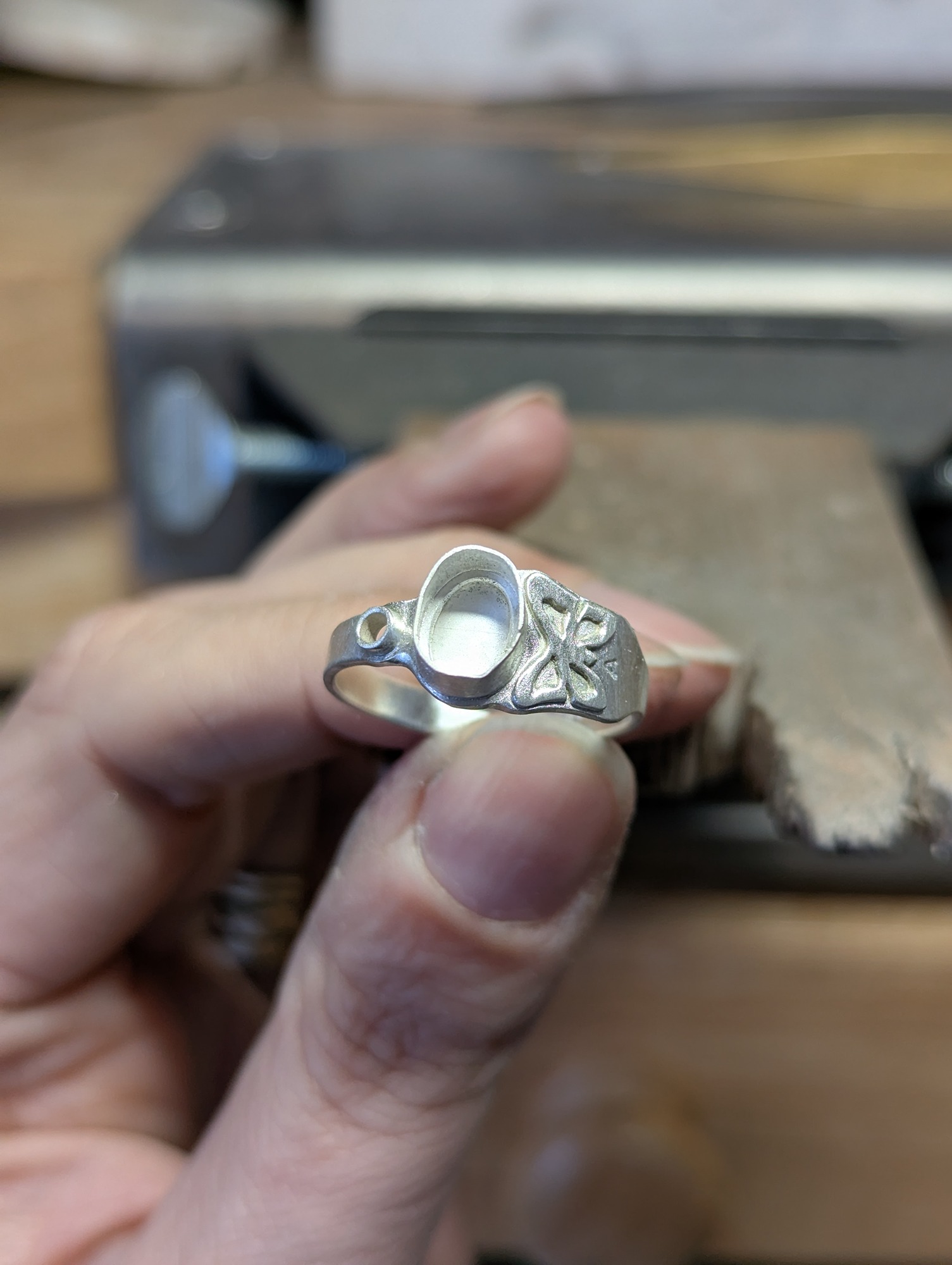 work in progress of making a bespoke ring