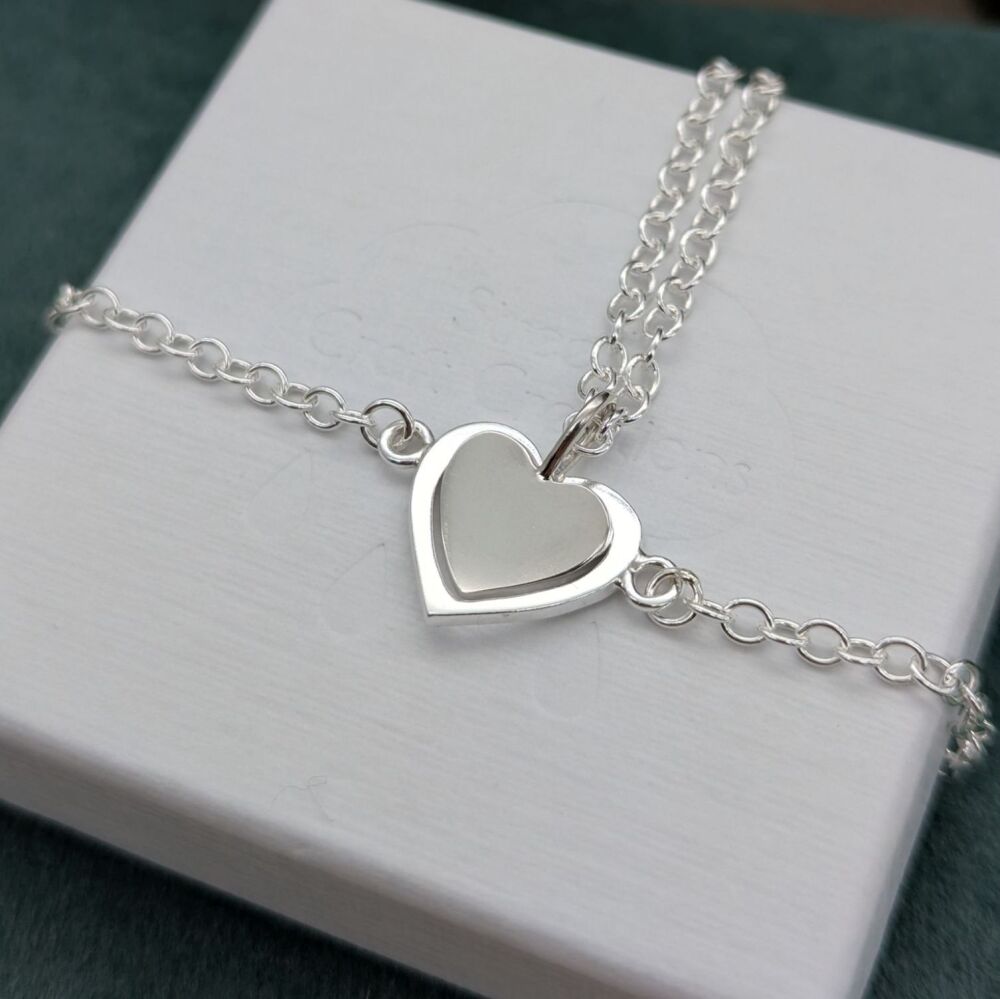 Bespoke Nestled Heart Bracelet & Necklace -Created for a Client