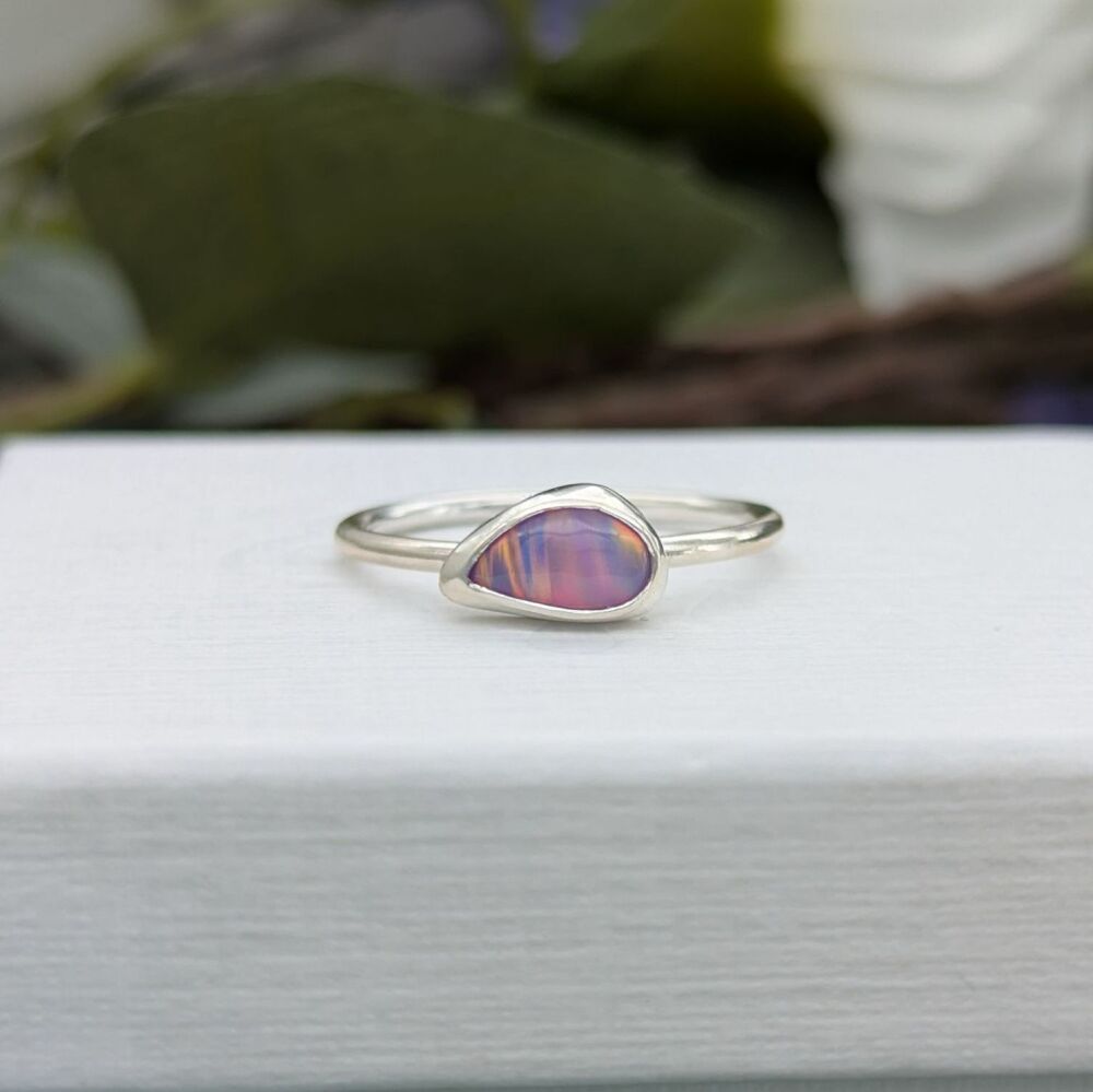 The Celestial | Sterling Silver Aurora Opal Ring