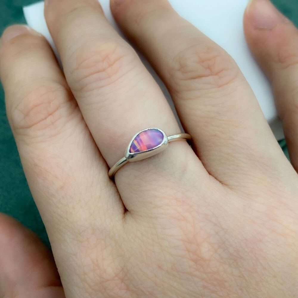 The Celestial | Sterling Silver Aurora Opal Ring