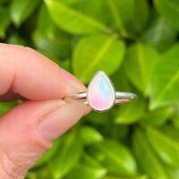 The soft cloud like Aurora Opal Silver Ring
