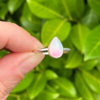 Handcrafted sterling silver Aurora Opal Ring