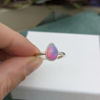 A purple/Pink Aurora Opal and sterling silver ring