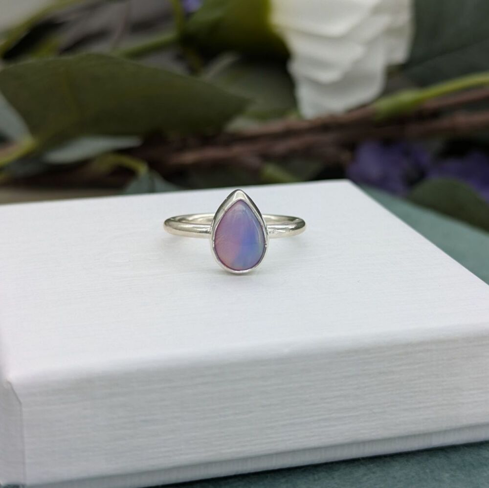 The Luminary | Sterling Silver and Aurora Opal Ring