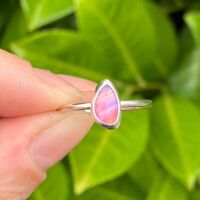 Handmade sterling silver Aurora Opal Ring