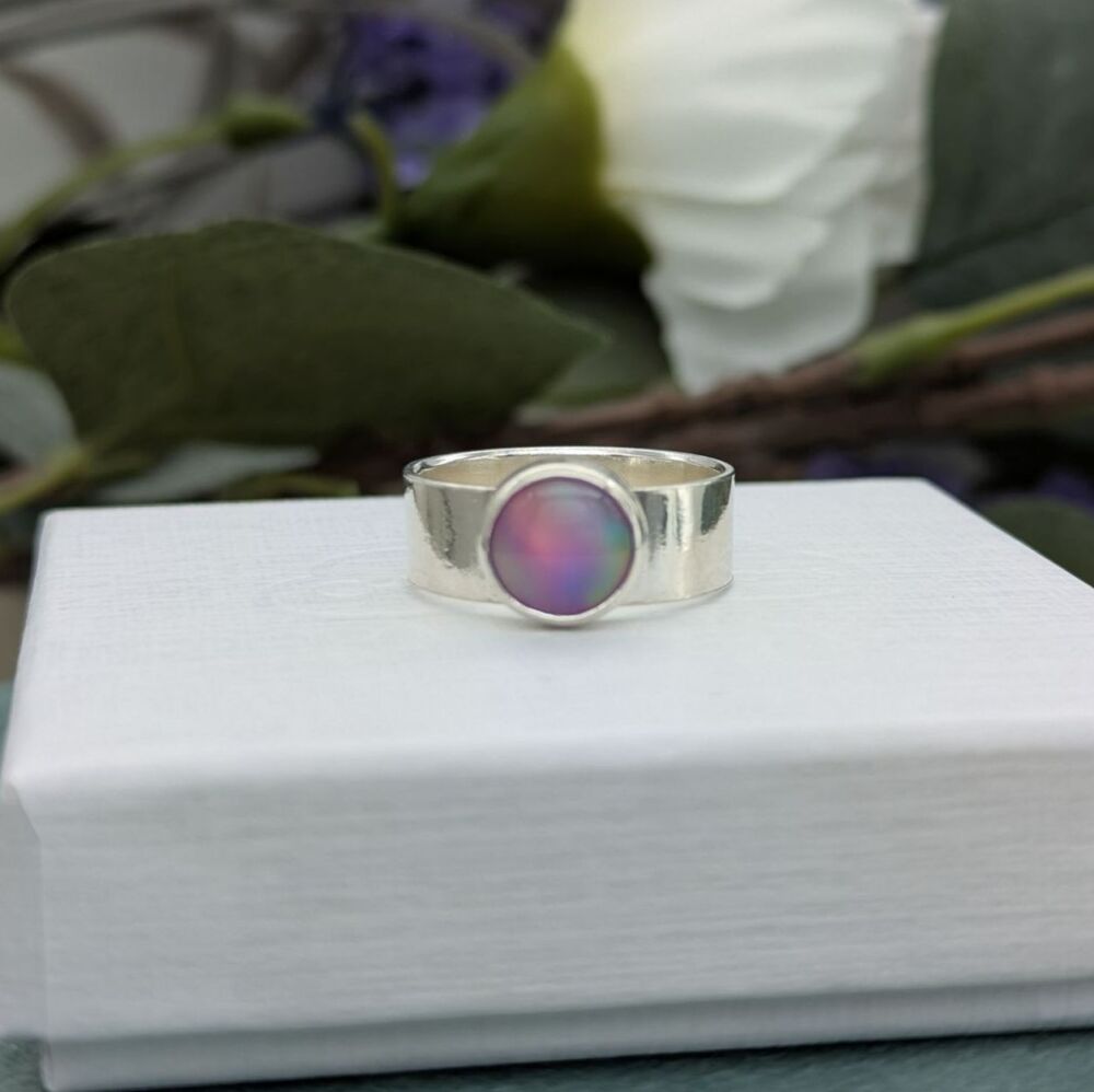 The Solstice | Aurora Opal Silver Ring