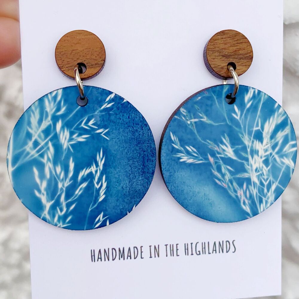 Grasses  - Handprinted Earring