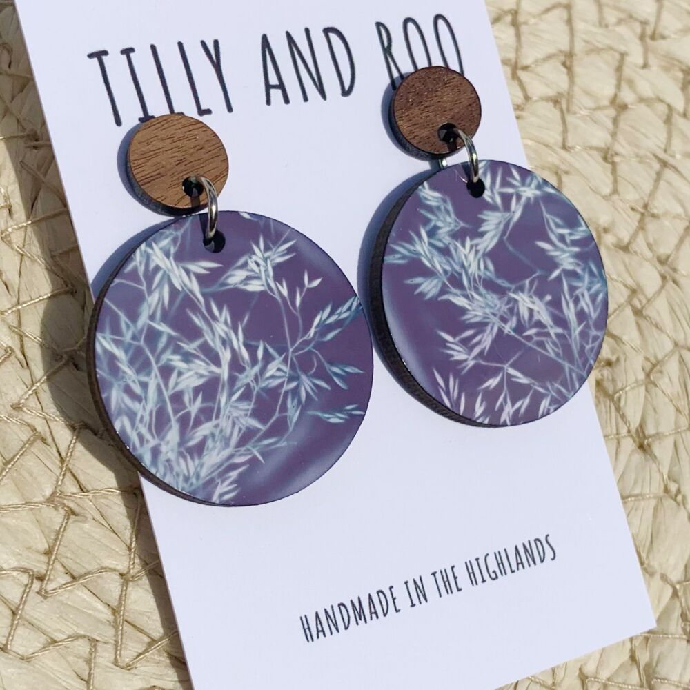 Grasses  - Handprinted Earring