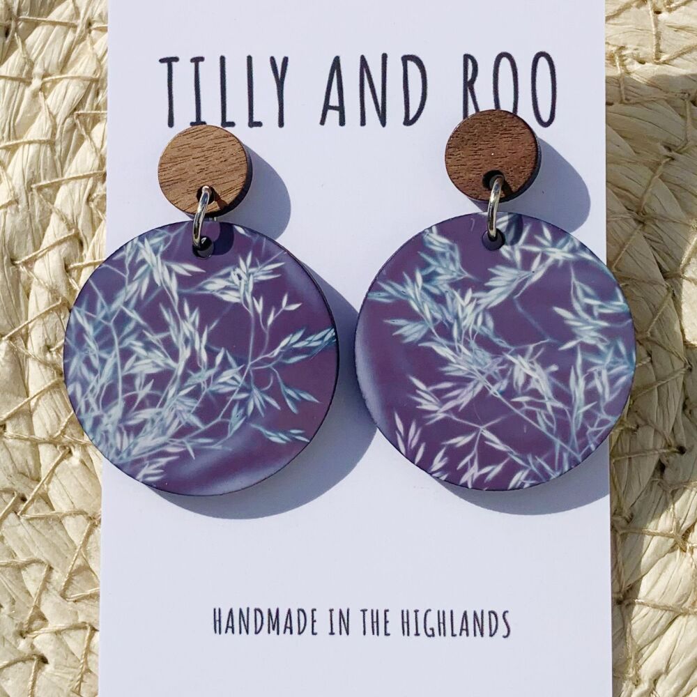 Grasses  - Handprinted Earring