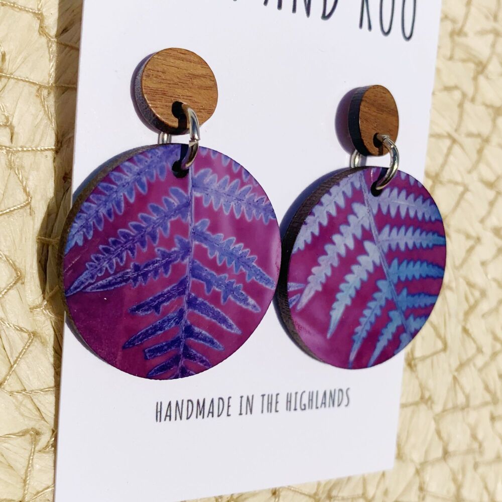 Fern  - Handprinted Earring