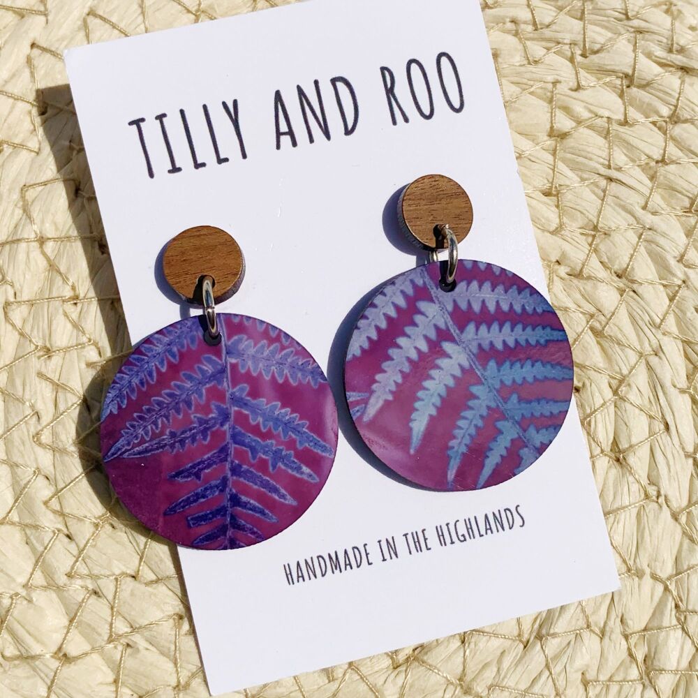 Fern  - Handprinted Earring