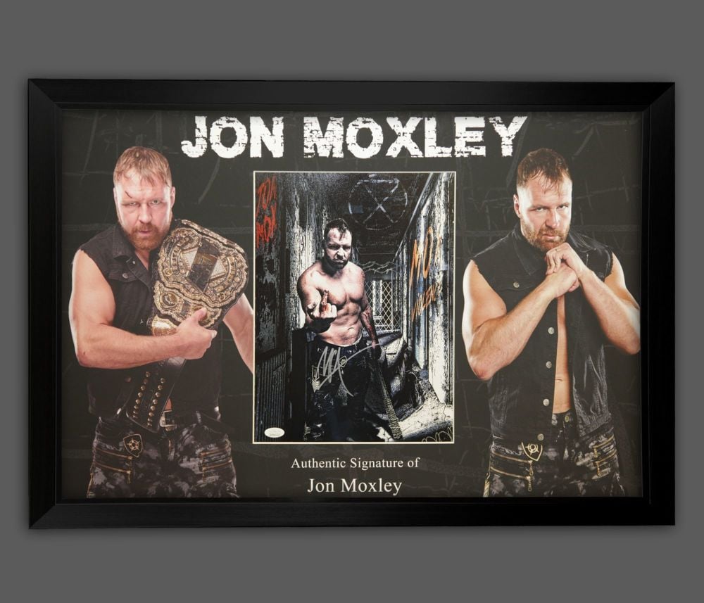 Jon Moxley Wrestling Photograph In A Picture Frame Display.