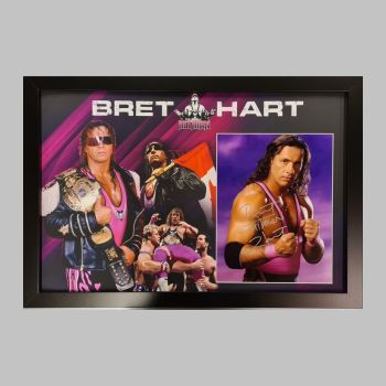 Bret "The Hitman" Hart Hand Signed Wrestling 12x16" Photograph in a Framed Presentation