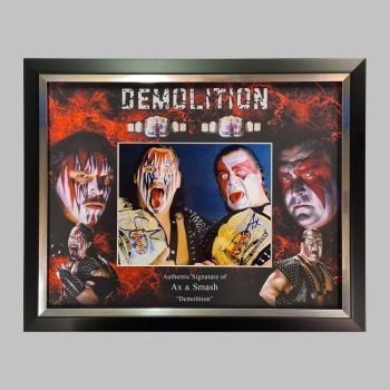 Demolition's Ax & Smash Hand Signed 10x8" Wrestling Photograph in a Framed Presentation