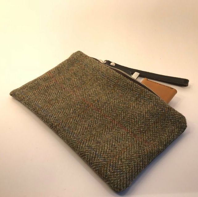 tweed clutch bag