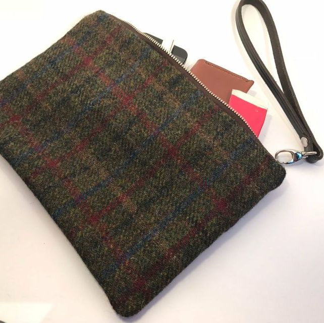 harris tweed clutch bag