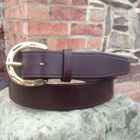 LEATHER BELT WITH HORSESHOE BUCKLE