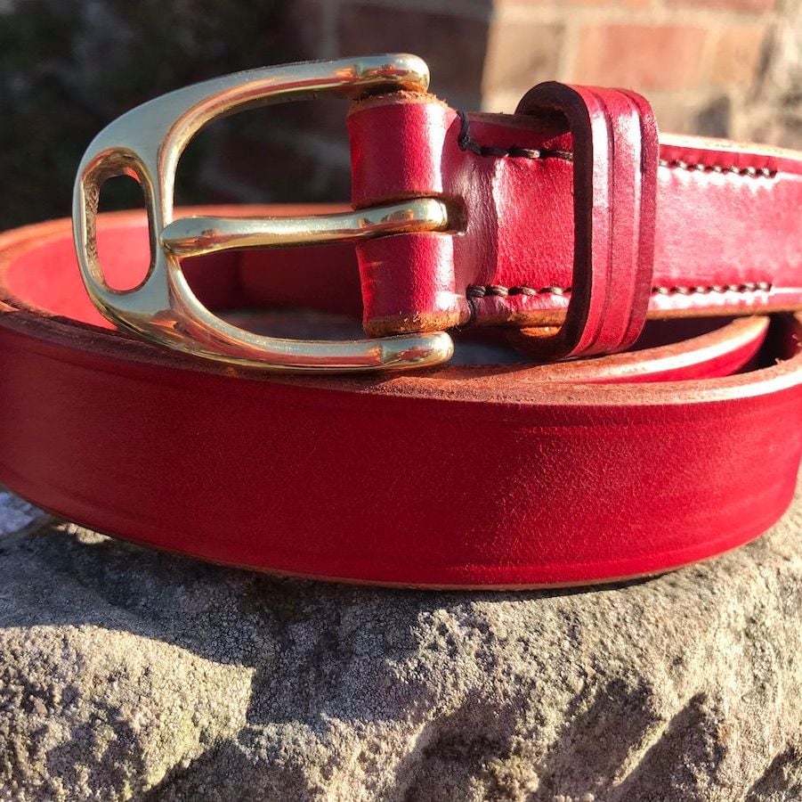 Leather Belt With Stirrup Buckle 