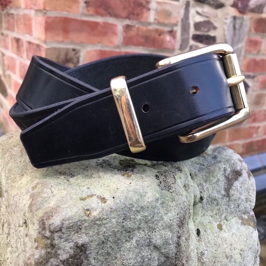 English Bridle Leather Belt With West End Roller Buckle