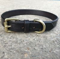 LEATHER COLLAR WITH ROLLER BUCKLE