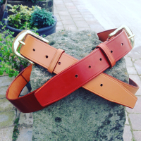 LEATHER BELT WITH BRISTOL BUCKLE