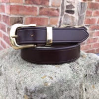 ENGLISH BRIDLE LEATHER BELT WITH SWELLED WEST END BUCKLE