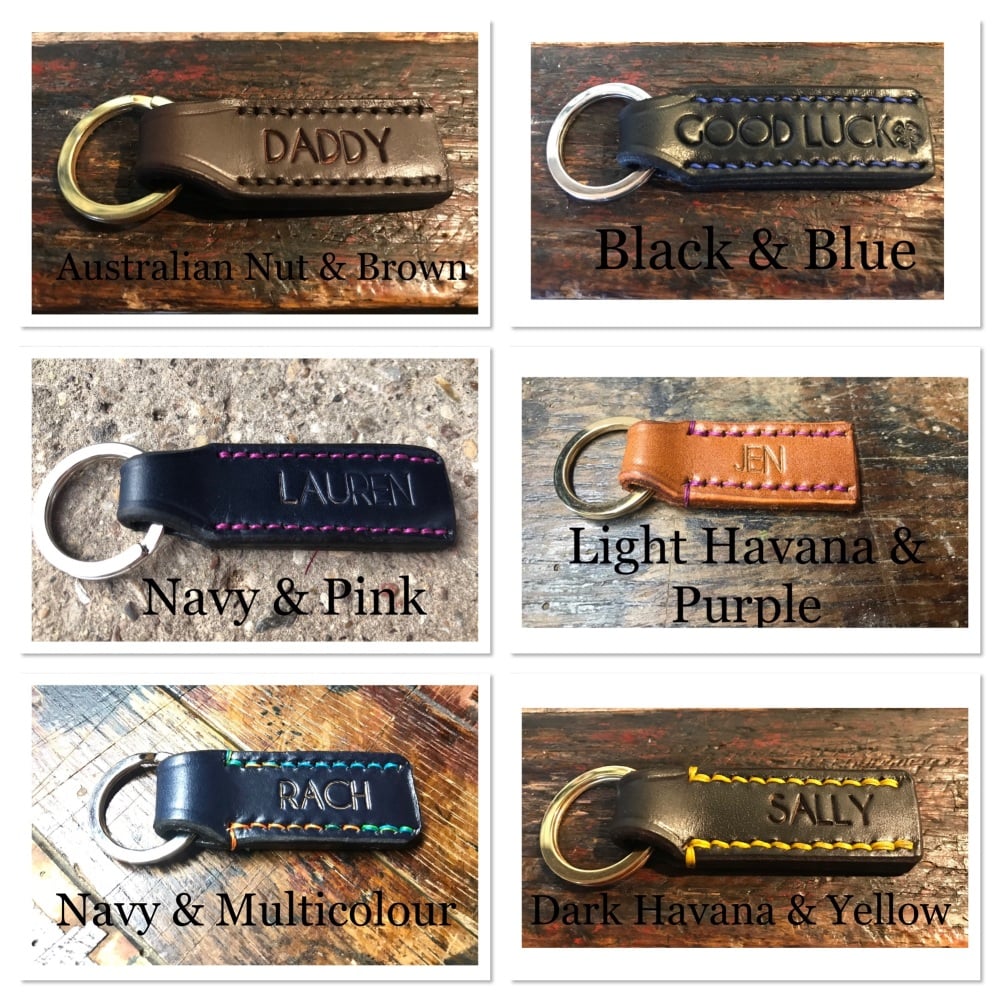 HAND STITCHED LEATHER KEY RINGS