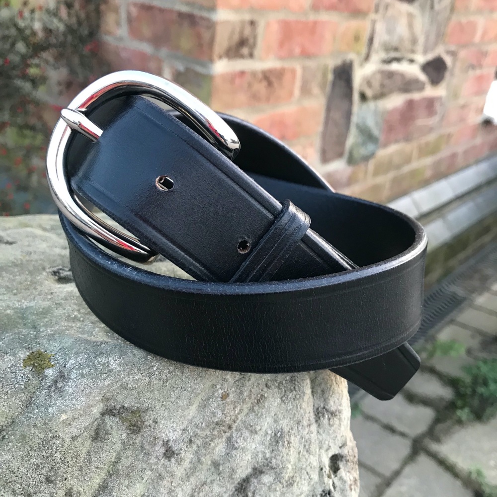 ENGLISH BRIDLE LEATHER BELT WITH LONDON DEE BUCKLE