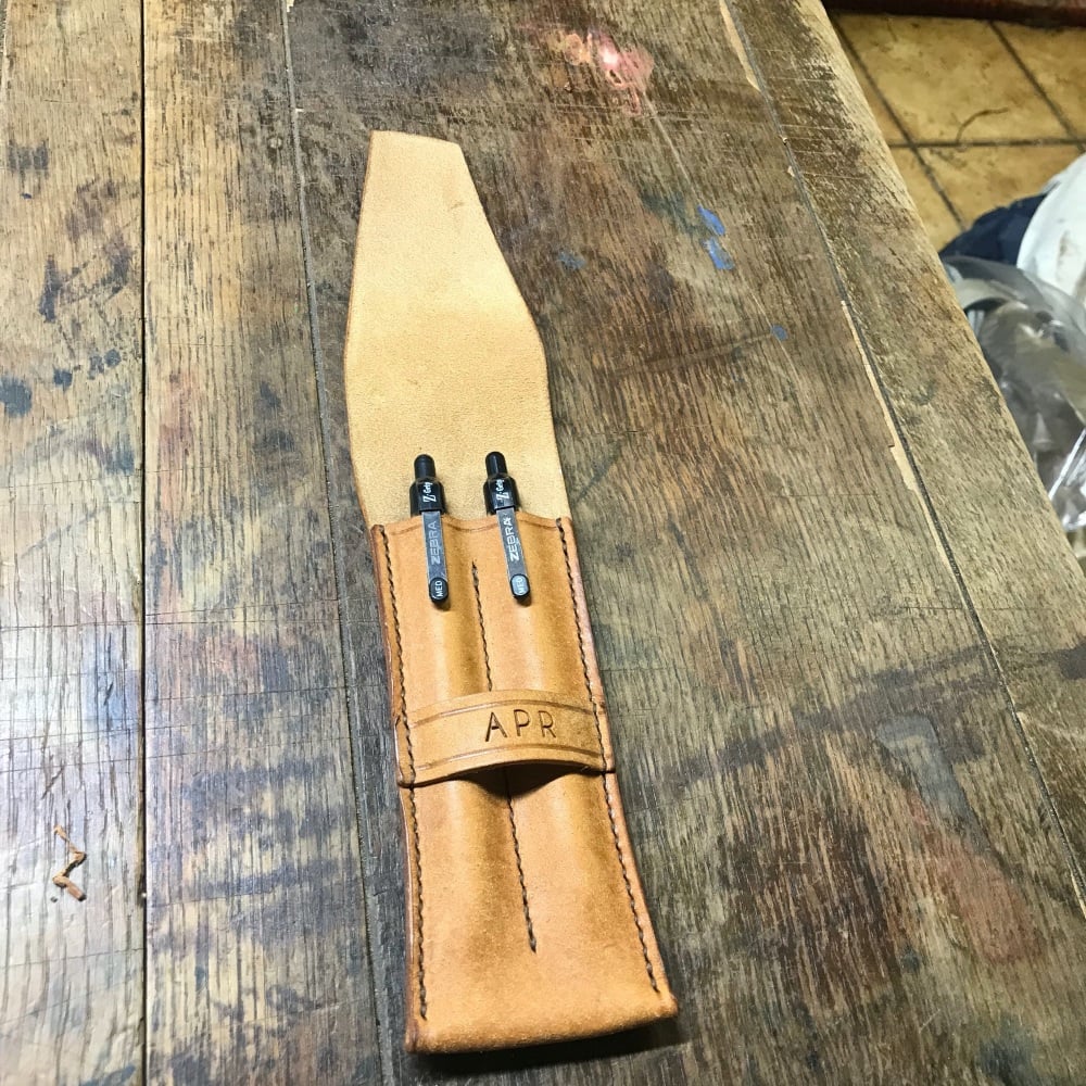 HAND STITCHED ITALIAN LEATHER PEN HOLDER